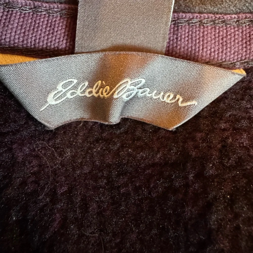 Eddie Bauer Men’s 1/4 Snap Purple Gray Sweater Fleece Size‎ Large